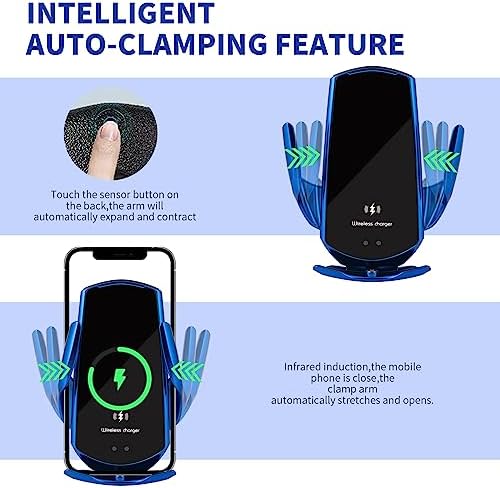 Effortless Power: 15 W Fast Wireless Car Charger Phone Mount with Auto-Clamping for All Android Devices – Sleek, Durable Design for Ultimate Convenience and Safety on the Road