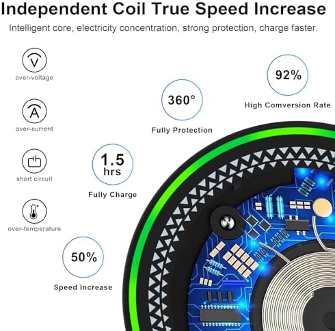 15 W High-Speed Wireless Charging Pad for Motorola Razr 2024 & Samsung Galaxy S25-S20 – Universal Android Charging Station with Non-Slip Design, Safety Features & Portable Convenience for Effortless Power Delivery