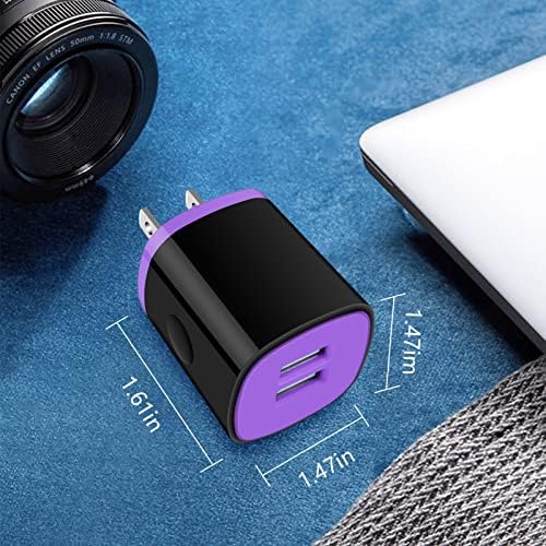 Dual Port 2.1 A Fast Charging USB Wall Adapter – Compact i Phone & Universal Phone Charger for i Phone 16, 15, 14, 13, 12, 11 Pro Max, XR, XS, X, 8, 7, i Pad, Samsung, Android & Kindle – Lightweight Travel Essential with Enhanced Compatibility and Safety Features