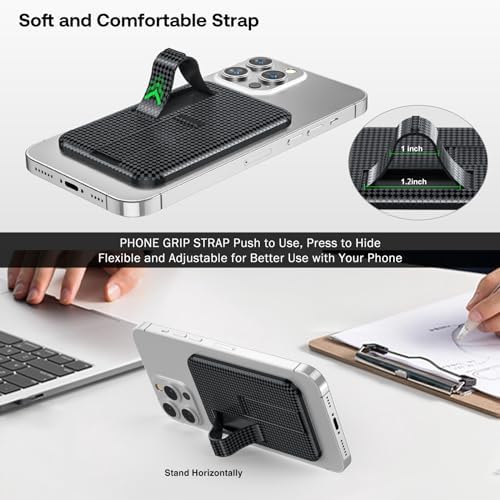 AUROX Mag Safe Phone Grip with Kickstand & Finger Loop – Premium Magnetic Holder for i Phone 12-16 Series in Sleek White – Unmatched Stability & Hands-Free Viewing for Ultimate User Convenience