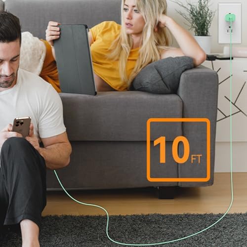 Auorld 30 W USB-C Fast Charger with 10 FT Cable – High-Performance Rapid Charging for i Phone 15/16, i Pad, Samsung Galaxy & Google Pixel – Stylish Purple Design for Maximum Flexibility and Compatibility on the Go
