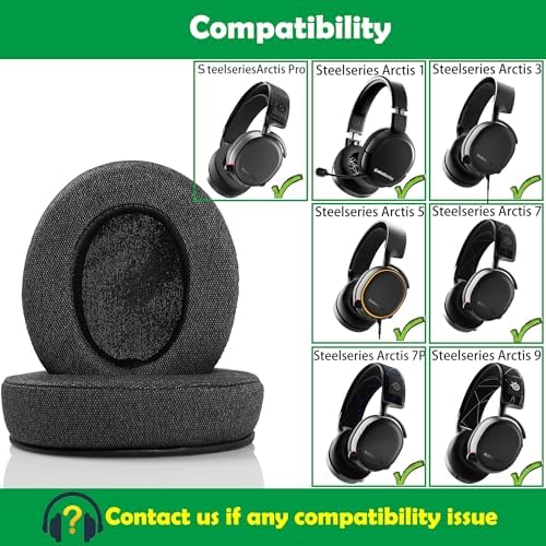Upgrade Your Gaming Comfort with Premium Breathable Earpads for Steelseries Arctis Headsets – Ideal for Arctis 3, 5, 7, 9 & Pro Wireless Models – High-Density Foam Cushions for Optimal Sound Isolation and Extended Gameplay Sessions – Easy Installation for Ultimate Headset Enhancement