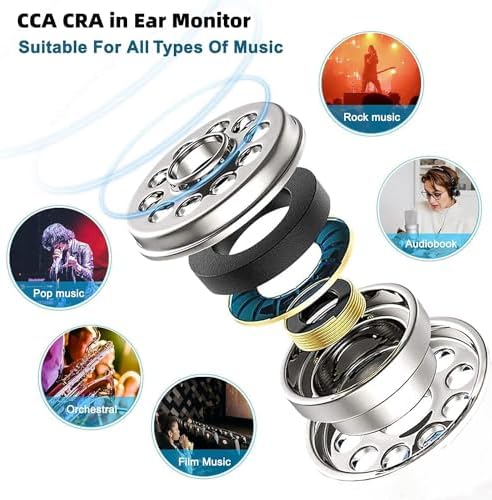 Premium CCA CRA Wired Earbuds – Advanced Dynamic Driver IEM for Unmatched Clarity and Rich Deep Bass – Customizable Detachable 2-Pin Cable – Lightweight Ergonomic In-Ear Headphones with 3.5 mm Compatibility – Ideal for Audiophiles and Everyday Users Seeking Superior Sound Quality