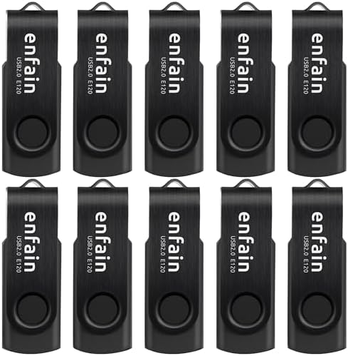 Enfain 10-Pack Red USB Flash Drives 16 GB – High-Speed USB 2.0 Memory Sticks with LED Indicator & 12 Labels for Easy Organization – Reliable & Portable Data Storage Solution for Professionals and Students