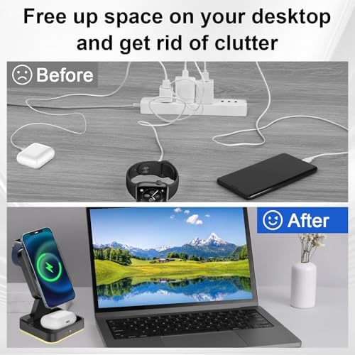 Ultimate 4-in-1 Wireless Charging Hub with 15 W Fast Charge – Magnetic, Portable Design for Phone, Watch, and Headset – Type-C Interface, Overcharge Safety, and Enhanced Device Compatibility