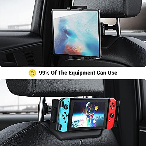 Ultimate AHK Car Headrest Mount Holder for Tablets & Smartphones – Versatile 360° Rotating Stand for Enhanced Road Trip Entertainment – Compatible with 4.5″ to 10″ Screens – Simple Installation & Secure Fit for Family Adventures