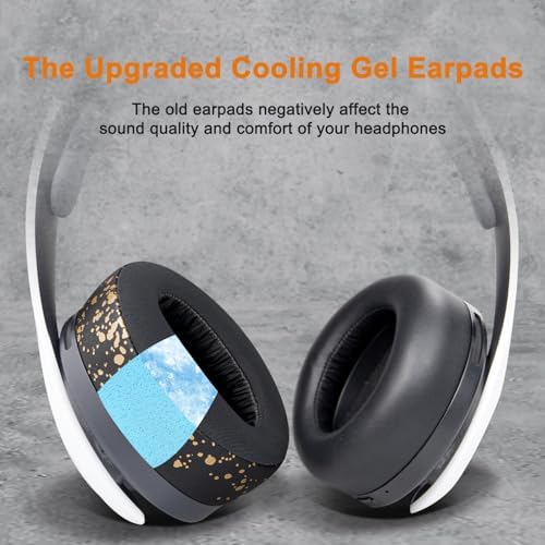SOULWIT Premium Cooling-Gel Earpads for Sony PS5 Pulse 3 D Wireless Headset – Noise-Isolating Cushions for Enhanced Comfort and Gameplay – Effortless Installation, Sleek Black Design for Ultimate Gaming Experience
