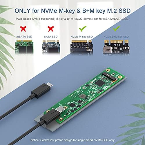 WAVLINK 40 Gbps NVMe M.2 Enclosure for Thunderbolt 4/3 & USB 4 – High-Speed SSD Storage Solution for Mac & Windows, Compatible with M Key/B+M Key 2280 SSDs, Includes Heatsink for Optimal Cooling & 50 cm Cable, Supports Up to 4 TB Capacity for Efficient Data Management