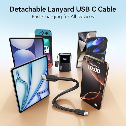INIU Ultra-Compact 10,000 m Ah Power Bank – 45 W PD Fast Charger with Detachable USB-C Cable – Ultimate Portable Solution for i Phone 16, Samsung S24 & Mac Book Air – Unmatched Safety with 3-Year Warranty – Redefining Mobile Charging Efficiency and Convenience