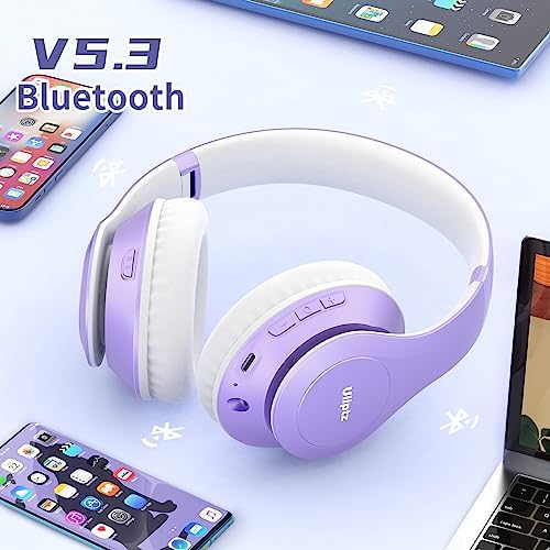 Revolutionize Your Audio Experience with Uliptz Bluetooth 5.3 Over-Ear Headphones – 65-Hour Playtime and Customizable Hi-Fi Sound for Every Mood – Ultra-Lightweight, Travel-Ready Design for Office, Home, and On-the-Go Listening – Immerse in Superior Comfort and Crystal-Clear Calls
