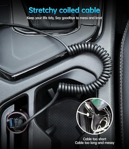 Coiled USB C to USB C Charger Cable 2-Pack (3 FT) – Fast Charging for i Phone 16/15/15 Pro/15 Plus/15 Pro Max & Samsung Galaxy S23 – Tangle-Free Design for Effortless Use in Car or Home – Durable, Flexible Power Solution for All USB C Devices