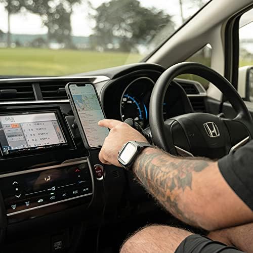Experience Ultimate Stability with the Quad Lock Suction Car Phone Holder – Precision Engineered for i Phone, Galaxy, Pixel, and Universal Adapters – Effortless Hands-Free Navigation and 360-Degree Viewing Flexibility – Sleek Dashboard and Windshield Mount for Enhanced Driving Safety and Convenience