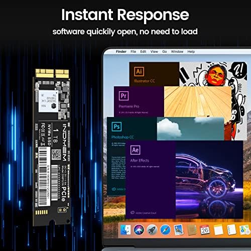 Revitalize Your Mac with INDMEM 256 GB NVMe PCIe SSD – Fastest Upgrade for Mid 2013-2017 Mac Book Air & Late 2013-Mid 2015 Mac Book Pro Retina – Lightning-Fast Data Transfer, Robust Compatibility, and Simplified Installation for Uninterrupted Performance
