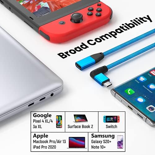 Effortlessly Enhance Your Connectivity with Use Bean 0.6 FT Right Angle USB C Extension Cable 2-Pack – 90-Degree Gen2 20 Gbps Fast Data Transfer for i Phone 16/15, Mac Book, i Pad Pro/Air, Galaxy S25/S24 – Perfect for Tight Spaces and Seamless Charging Solutions