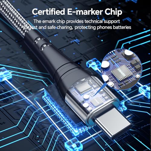 Dayaoncy 10 FT Pink USB C Charger Cable – Dual Pack of Fast Charging Cables with 100 W Power Delivery for i Phone 15/16 Pro Max, Android Devices, Tablets, and Laptops – Superior Durability and Stylish Design for Ultimate Convenience