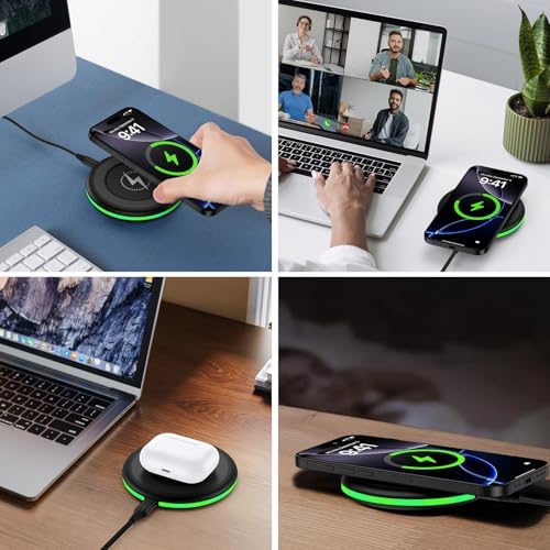 Samsung S25 Edge 15 W Fast Wireless Charging Pad – Ultimate Power Hub for Galaxy S25 Ultra, S25+, Z Fold/Flip 6, i Phone 16 Series & Google Pixel 9 – Sleek Design with 18 W Adapter for Enhanced Compatibility & Safety Features – Tangle-Free Charging Solution