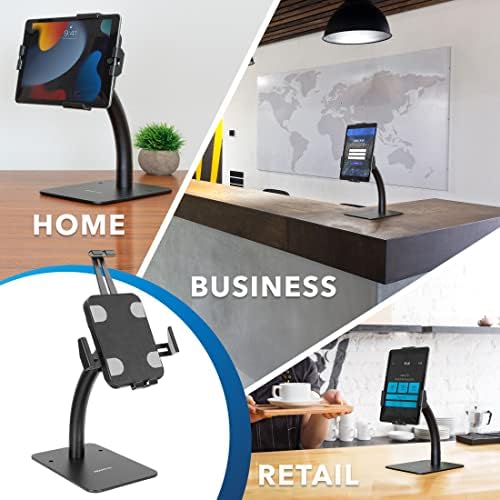 Secure and Engage with Mount-It! Anti-Theft Tablet Kiosk Countertop Stand | Universal Tablet Holder for 7.9″ to 11″ Devices | Durable Retail Display Solution with Adjustable Viewing Angles | Ideal for i Pads and Samsung Tablets | Sleek Black Finish for Enhanced Store Aesthetics