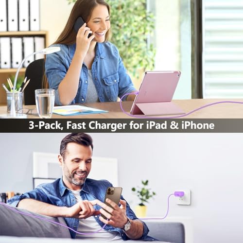 Ultimate 10 FT USB-C Fast Charging Kit for i Phone 16 and 15 – 20 W Power Adapter & Extra Long Cord for Rapid Charging of i Pads and Android Devices – Enhanced Compatibility and Durability for Everyday Use
