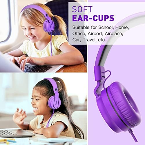 Rockpapa 950 Kids Wired Headphones – Vibrant Black and Green On-Ear Style with Built-in Microphone for Enhanced Online Learning, Foldable for Ultimate Portability, Compatible with Laptops, Tablets, and Chromebooks for Seamless Classroom Engagement and Daily Use