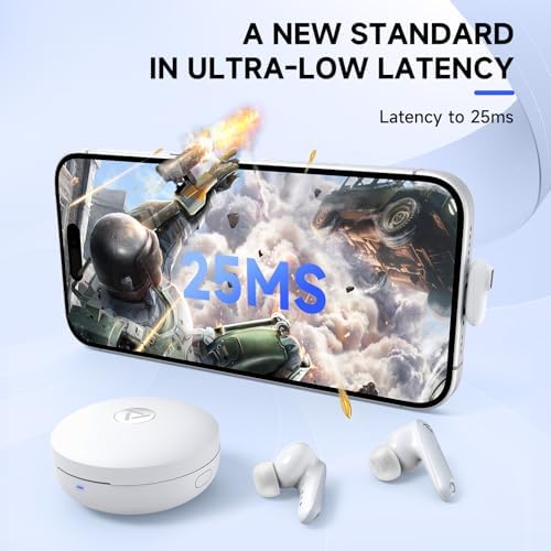 Vega T1 Wireless Gaming Earbuds – Revolutionize Your Play with 25 ms Low-Latency Audio, Seamless 2.4 GHz Bluetooth for PS5/4, Meta Quest Series, Steam Deck, and PC – Ultimate Comfort and Performance with USB-C Dongle Included
