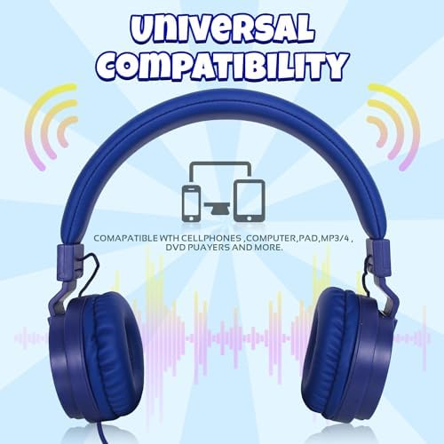 Premium ONTA Kids Headphones – Comfortable Noise-Canceling On-Ear Headset for Young Learners | Durable Wired Earphones Designed for School, Travel, and Home | Perfect Fit for i Pads, Smartphones, and Laptops | Unmatched Sound Quality for Ages 3+