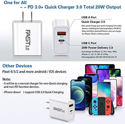 i Seeker Kit: 20 W Fast Charging Block for Apple Watch & Devices – Portable Dual Port USB C Wall Adapter for i Phone, Samsung, Android Tablets – Ultimate Charging Solution for Travel & Efficiency