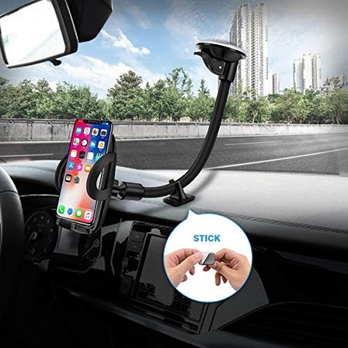 KIVO Universal Car Phone Mount – 29 cm Flexible Long Arm Holder for Dashboard & Windshield with One-Touch Access for i Phone, HTC, LG, Nexus, Nokia & GPS Devices – Ultimate Hands-Free Navigation Solution with 360-Degree Rotation and Sturdy Design