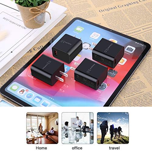 Ultra-Fast Charging 3.0 Wall Adapter – 18 W USB Power Block for Quick Device Recharge | 4-Pack Compatible with i Phone 16/15/14 Pro Max, Galaxy S23/S22, A03 s – Compact and Travel-Friendly Design for Enhanced Efficiency and Versatility
