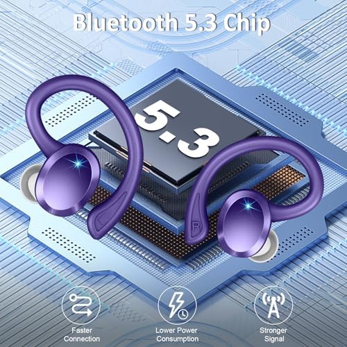 Premium Bluetooth 5.3 Wireless Earbuds – IP7 Waterproof Sport Headphones with 48-Hour Battery Life, Noise-Cancelling Mic, and 3 D Hi-Fi Stereo for Ultimate Workout Performance – Perfect for Running and Gym Enthusiasts