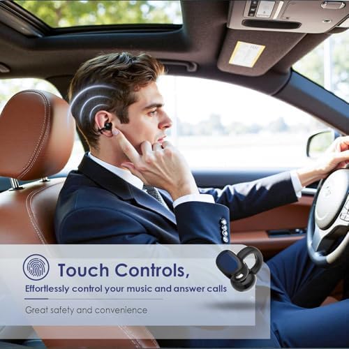 Open Ear Wireless Earbuds with Advanced Bluetooth 5.4 – Ultra-Lightweight Sports Headphones for Active Lifestyles, 40 Hours Playtime, Smart Battery Display, Waterproof Design & Ambient Sound Awareness for Enhanced Safety