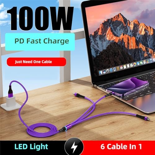 IHAO 60 W USB Type C to Type C Fast Charging Cable with LED Current Indicator – High-Speed Data Transfer for Android & i OS Devices – 39 Inch Universal Charger in Vibrant Green – Durable, Efficient Power Delivery for Modern Tech