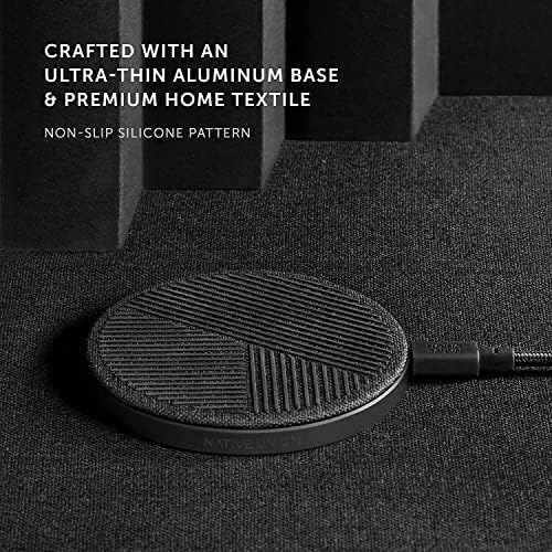 Luxury Italian Leather Wireless Charger – Native Union High-Speed Qi Certified Pad for i Phone 12/11 Series – Elegant Tan Charging Station with Enhanced Compatibility and Style – Perfect for Home or Office Use