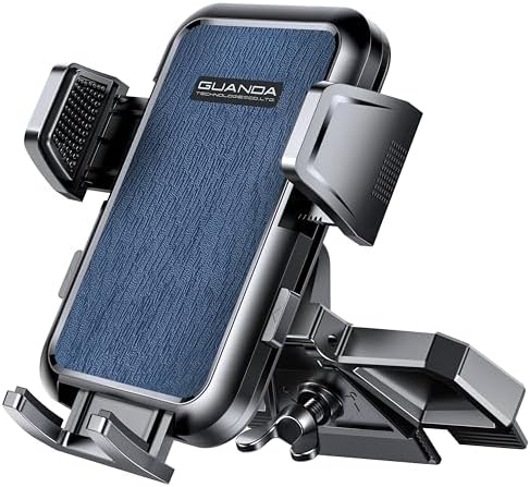 Universal CD Slot Car Phone Mount by GUANDA TECHNOLOGIES – Premium Adjustable Anti-Slip Holder for i Phone & Android Devices with Versatile Air Vent Clip for Safe Navigation and Enhanced Accessibility