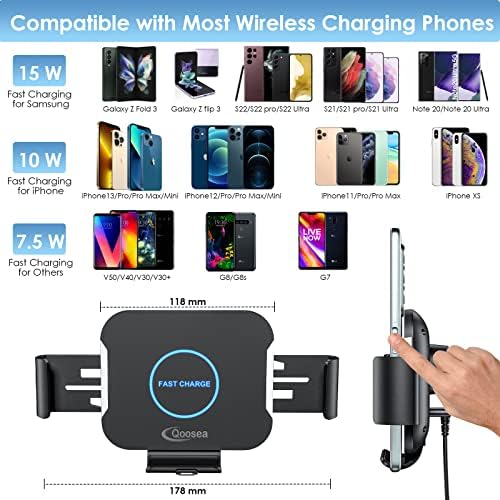 15 W Dual Coil Fast Wireless Car Charger for Samsung Galaxy Z Fold Series – Smart Qi Car Mount for Air Vent & Dashboard with Enhanced Charging Efficiency and Safety Features
