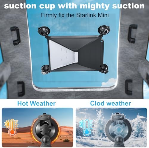 Ultimate Portable Starlink Mini Car Mount with Strong Suction Cup & Silicone Protection – 2-in-1 Sunroof & Window Mount for Uninterrupted Satellite Signal on RVs, Boats, and Road Trips – Essential Connectivity Solution for Adventurous Travelers
