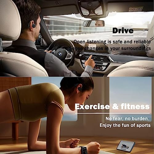 Open-Ear Bluetooth 5.2 Bone Conduction Headphones – Waterproof Wireless Sports Earbuds for Ultimate Comfort and Environmental Awareness During Workouts and Outdoor Adventures