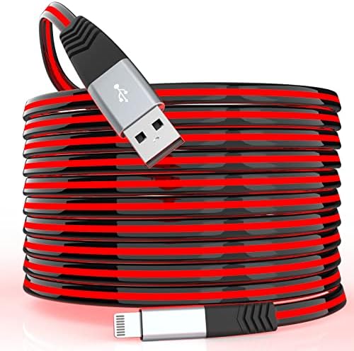 Illuminate Your Charging Experience: MFi Certified 6 ft LED Light Up Lightning Cable for i Phone 14/13/12/11/11 Pro/Max/XS/XR/X/6/7/8 – Fast Charging & High-Speed Data Sync in Vibrant Purple – Optimal Durability & Enhanced Compatibility for Effortless Connectivity