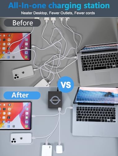 High-Power 110 W 4-Port USB Charging Hub for Multiple Devices – Fast, Smart, and Space-Saving Charger Station with Advanced Safety Features for Home and Office Use