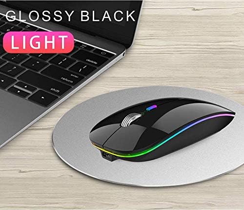 TENMOS Sleek LED Bluetooth Mouse – Ultra-Quiet Rechargeable Wireless Mouse with Type C Adapter for Laptops, Mac Books & i Pads – Bluetooth 5.1 & 2.4 GHz Universal Compatibility in Vibrant Blue – Perfect for Home, Office, and On-the-Go Productivity