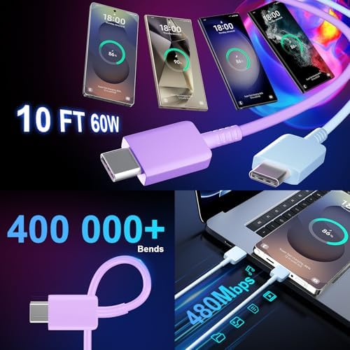 25 W Ultra-Fast Samsung Charger with 6.6 FT USB-C Cable | Rapid Charging Solution for Galaxy S25/S24/S23/S22/S21/Note Series | High-Speed Performance & Safety Features for On-the-Go Users | Ideal for Travel & Everyday Use | Boost Your Device’s Battery Life Effortlessly