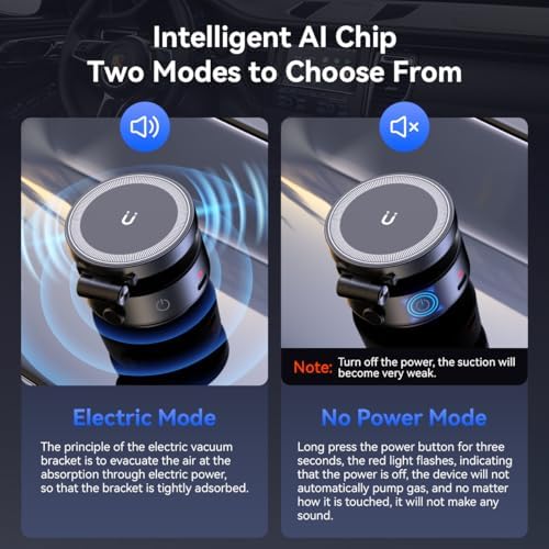 Revolutionary Electric Vacuum Suction Car Phone Holder – 360° Rotating Magnetic Mount for Ultimate Flexibility – Adjustable Stand for i Phone 12-16 Series – Unmatched Stability with Strong Suction for Safe Driving and Navigation – Hands-Free Convenience for Every Journey