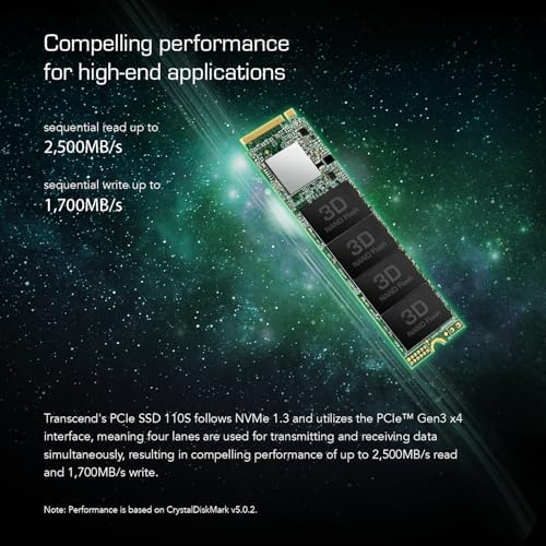 Elevate Your Computing Experience with the Transcend 256 GB M.2 2280 SSD – Achieve Lightning-Fast Speeds of Up to 1,600 MB/s for Seamless Gaming and Multitasking, Featuring PCIe NVMe Gen3 x4 Compatibility, 3 D TLC NAND Technology for Enhanced Durability, and Intelligent LDPC Error Correction for Unmatched Data Integrity. Perfect Upgrade for Ultrabooks, Laptops, and Desktops!