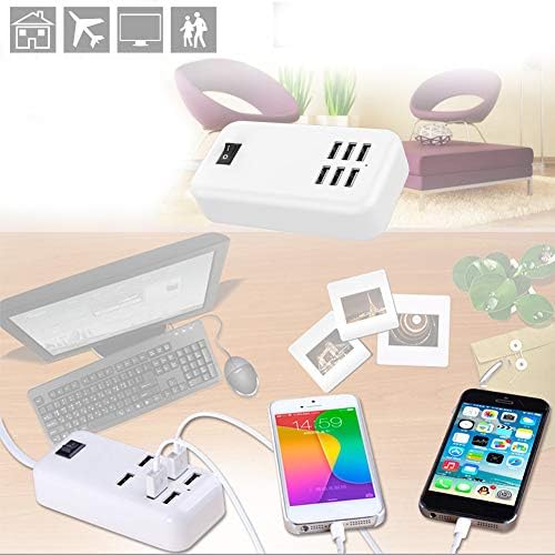 Revolutionize Your Device Powering with the 6-Port USB Charging Hub – High-Speed Charging for i Phone and Samsung Smartphones, Compact and Portable Adapter for Home, Office, and Travel, Multi-Device Support with Advanced Safety Features