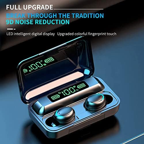 Experience Superior Sound with TWS Wireless F9-5 Bluetooth 5.1 Earbuds – Hi-Fi Stereo, Noise-Cancelling, Touch Control, and Waterproof Design, Complete with Compact Charging Case for On-the-Go Convenience in Sleek Black Finish