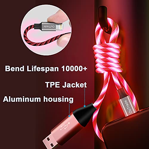 Vibrant LED i Phone Charger Cable | MFi Certified Lightning Cable for Fast, Reliable Charging | 6 ft Multicolored Glow Cable Compatible with i Phone 12, 11 Pro Max, XR, X, SE, 8 Plus, i Pad, i Pod | Stylish Power Solution for On-the-Go Charging