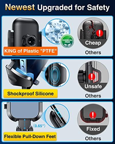 VANMASS Pro Universal Car Phone Mount with 2025 Super Suction Cup – Ultimate Cell Phone Holder for Safe Driving, Compatible with i Phone 16 Pro Max, 15, 14, 13 & Samsung Android Devices – Easy Installation, 360-Degree Rotation, and Enhanced Stability for Windshield, Dashboard, and Vent Use