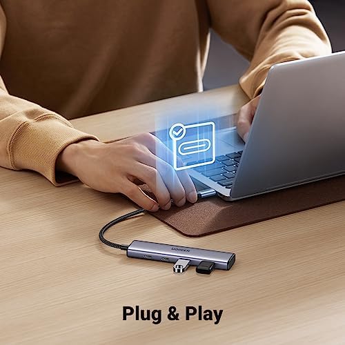 UGREEN 4-Port USB C Hub – High-Speed 5 Gbps Type C Splitter with Dual USB C & USB A Ports, Premium Aluminum Adapter for Thunderbolt Mac Book M1/M2, i Phone 15 Pro, i Pad Pro, XPS – Ultimate Connectivity Solution for Professionals and Tech Enthusiasts