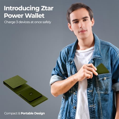 ZTAR 3-in-1 Wireless Travel Charger: Ultimate Mag Safe-Compatible Charging Pad for i Phone 16/15/14/13/12, Samsung Galaxy, Air Pods & Apple Watch – Portable Foldable Design for Effortless Travel & Rapid Multi-Device Charging