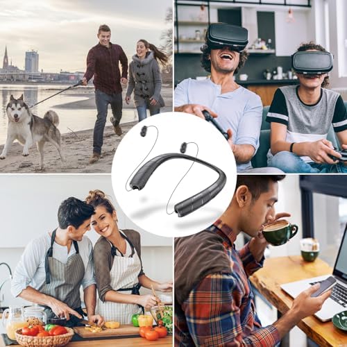 Revolutionize Your Sound with the 2-in-1 Neckband Bluetooth Headphones & Portable Speaker – Ultra-Lightweight 99 g Design, Retractable Earbuds for Simple Storage, Built-in Mic for Effortless Hands-Free Calling – Ideal for Home, Office, and Outdoor Adventures – Superior Sound Quality & Universal Device Compatibility