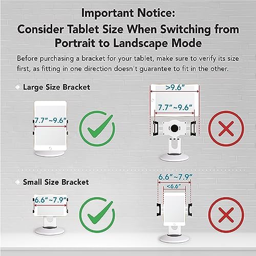 Versatile EHO 360° Rotating Tablet Stand – Universal Clamp Holder for i Pad, Microsoft Surface & More (6″-13″) – Optimal Stability for Retail Kiosks & Business Presentations – Sleek White Design for Enhanced Engagement and Space Optimization